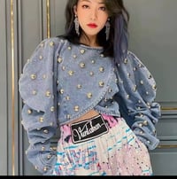 Image 1 of Cross over denim jacket