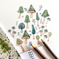 Image 1 of green mushrooms sticker bundle (29 stickers)
