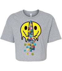 Image 1 of Happy Pill Crop - Grey