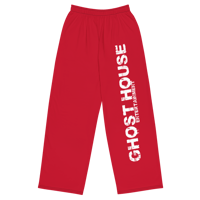 Ghost House Joggers - Red Joggers White Font