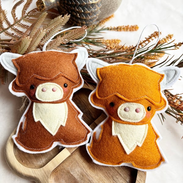 Image of Highland Cow felt decoration