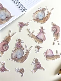Image 2 of snail sticker bundle (22 stickers)