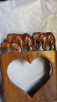 Image 4 of Heart Photo frame with Elephant family
