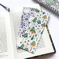 Image 1 of Double sided Green mushroom and floral pumpkins