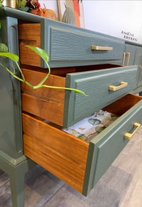 Image 12 of Mid Century Modern Vintage Beithcraft Sideboard / Drinks Cabinet / TV Cabinet painted in green