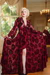 Limited Edition Wine Silk Velvet Burnout "Beverly" PRE-ORDER FOR NOVEMBER DELIVERY 