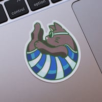 Image 3 of Shrimp Cat - Diving Cat Vinyl Sticker