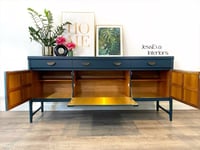 Image 5 of Mid century modern Upcycled dark teal Nathan Squares SIDEBOARD - DRINKS CABINET - TV UNIT