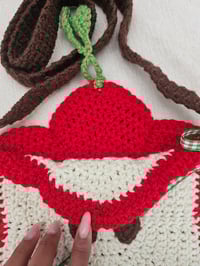 Image 2 of Crochet RED Apple Bag