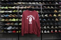 Image 1 of BAPE CREWNECK "WHITE APE HEAD" (BURGUNDY)