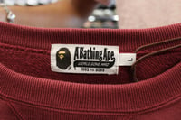 Image 3 of BAPE CREWNECK "WHITE APE HEAD" (BURGUNDY)