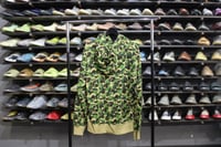 Image 2 of BAPE ZIP UP PULLOVER HOODIE "ABC/WHT FONT" (GREEN CAMO)