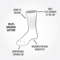 Image 2 of Maggie's Organics Organic Cotton Socks - Allergy Crew Black XL NEW