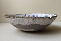 Image 4 of Hand Made Paper Mache Bowl with Eucalyptus Decoupage and Gold Rim