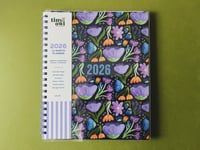 Image 1 of 2026 12 Month Letter Size Planner | Calendar & Weekly Pages | Purple Petunia Pattern
