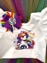 Image 1 of Butterfly Unicorn romper set
