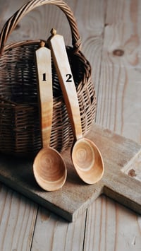 Image 3 of Hand carved cherry eating spoons