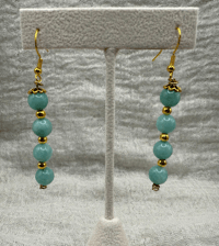 Image 1 of African Jade Crystal Gemstone Earrings