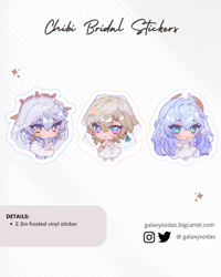 HSR Bridal Chibi Stickers - Sunday, Aventurine, Robin