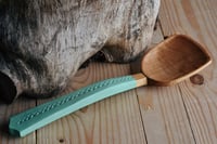 Image 4 of Large hand carved cherry wood cooking and serving spoon 