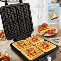 Premium Belgian Waffle iron + Free Guide 