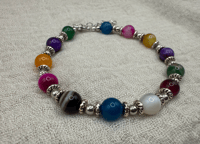 Image 3 of Crystal Gemstone Bracelet: Aquamarine, Malachite, Botswana Agate, Amethyst