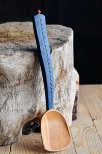 Image 1 of Large hand carved cooking and serving spoon 