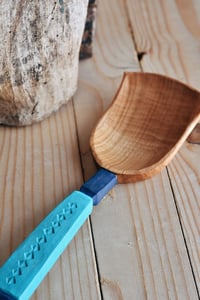 Image 3 of Large hand carved cherry cooking and serving spoon 