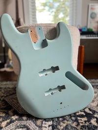 Image 1 of MJT JBT Jazz Bass Body – Sonic Blue nitro finish with ‘Medium’ Relic/Aging