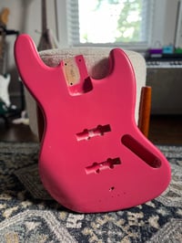 Image 1 of MJT JBT Jazz Bass Body – Pink nitro finish with ‘'Light’ Relic/Aging