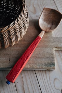 Image 2 of Hand carved red willow cooking and serving spoon 