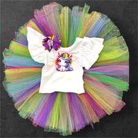 Image 2 of Starry eyes Unicorn romper tutu set