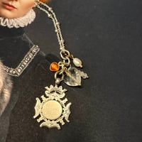 Image 3 of Antique sterling silver fob watch medal necklace