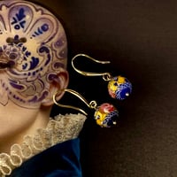 Image 3 of Antique wedding cake Murano bead earrings 