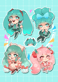 Many Mikus Print (Vocaloid)