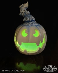 Image 1 of NORTHERN LIGHT WINTER PUMPKIN  - Carved by hand & Customized