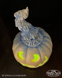 Image 2 of NORTHERN LIGHT WINTER PUMPKIN  - Carved by hand & Customized
