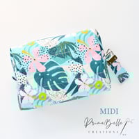 Image 1 of Tropical - Boxy Pouch with Mini Key Fob