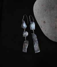 Image 1 of Organic Silver Long Earrings