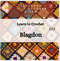 Image 1 of Blagdon lodge learn to crochet Saturday October 11th 2-4pm