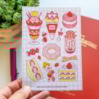 Image 1 of Strawberry Delights A6 Sticker Sheet