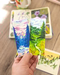 Double sided spring / winter bookmark