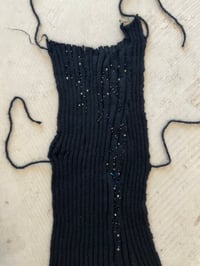 Image 1 of Unique piece merino mohair top backless with beads embroidery 