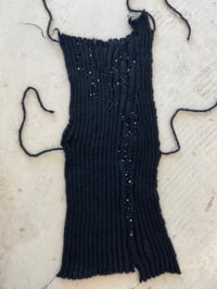 Image 3 of Unique piece merino mohair top backless with beads embroidery