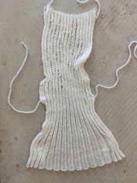 Image 1 of White mohair backless top with beads embroidery