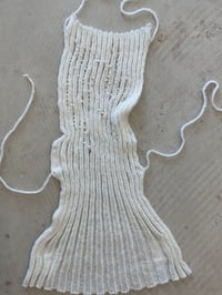 Image 4 of White mohair backless top with beads embroidery
