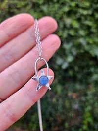 Image 3 of Hammered Sterling Star Necklace - with Kyanite 