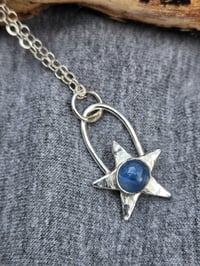 Image 4 of Hammered Sterling Star Necklace - with Kyanite 