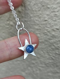 Image 1 of Hammered Sterling Star Necklace - with Kyanite 