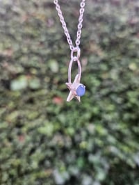 Image 5 of Hammered Sterling Star Necklace - with Kyanite 
